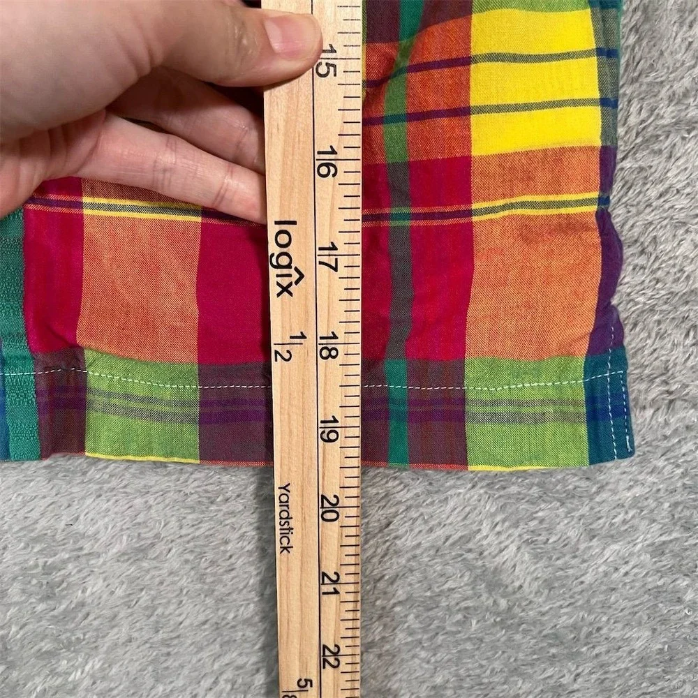 Ralph Lauren Boy's Size 7‎ Plaid Oxford Short Sleeve Button-Up Shirt Multicolor
